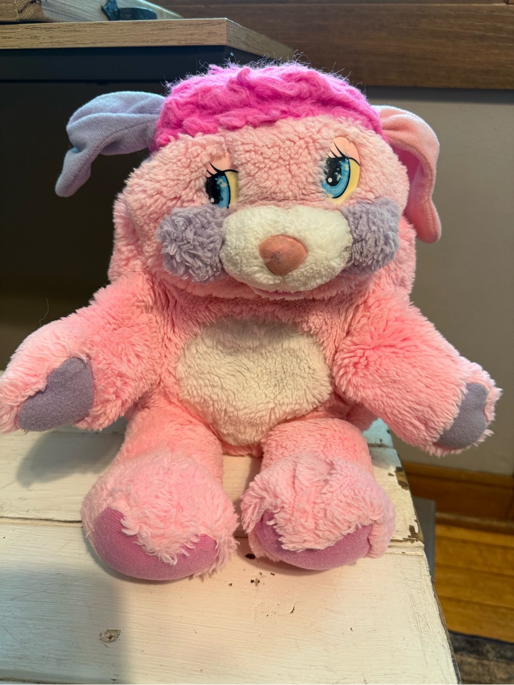 Vintage 1985 Popples Party Popple Plush Pink Purple 15" American Greetings